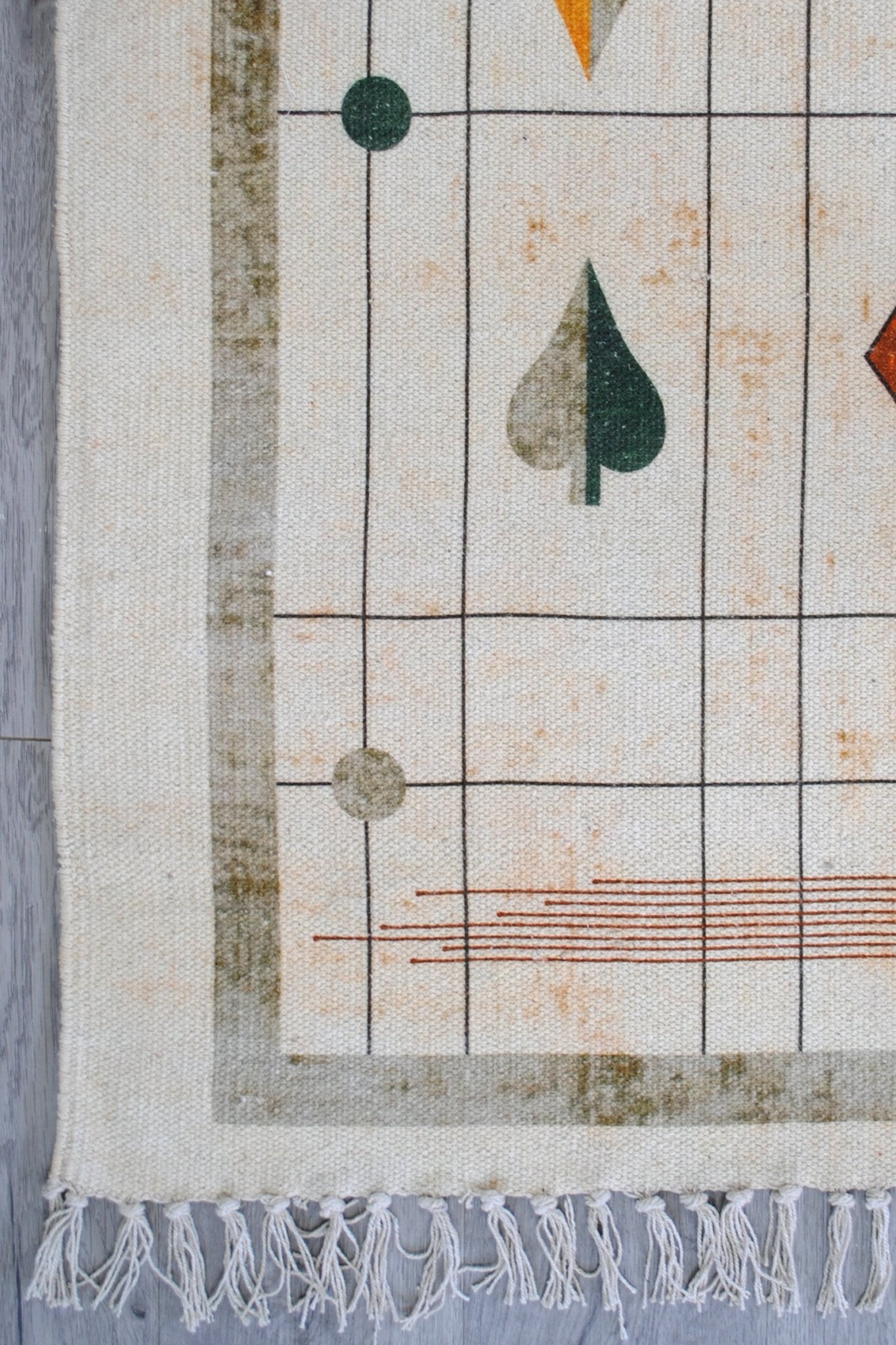 Betula block-printed rug multiple sizes — Art Avenue India