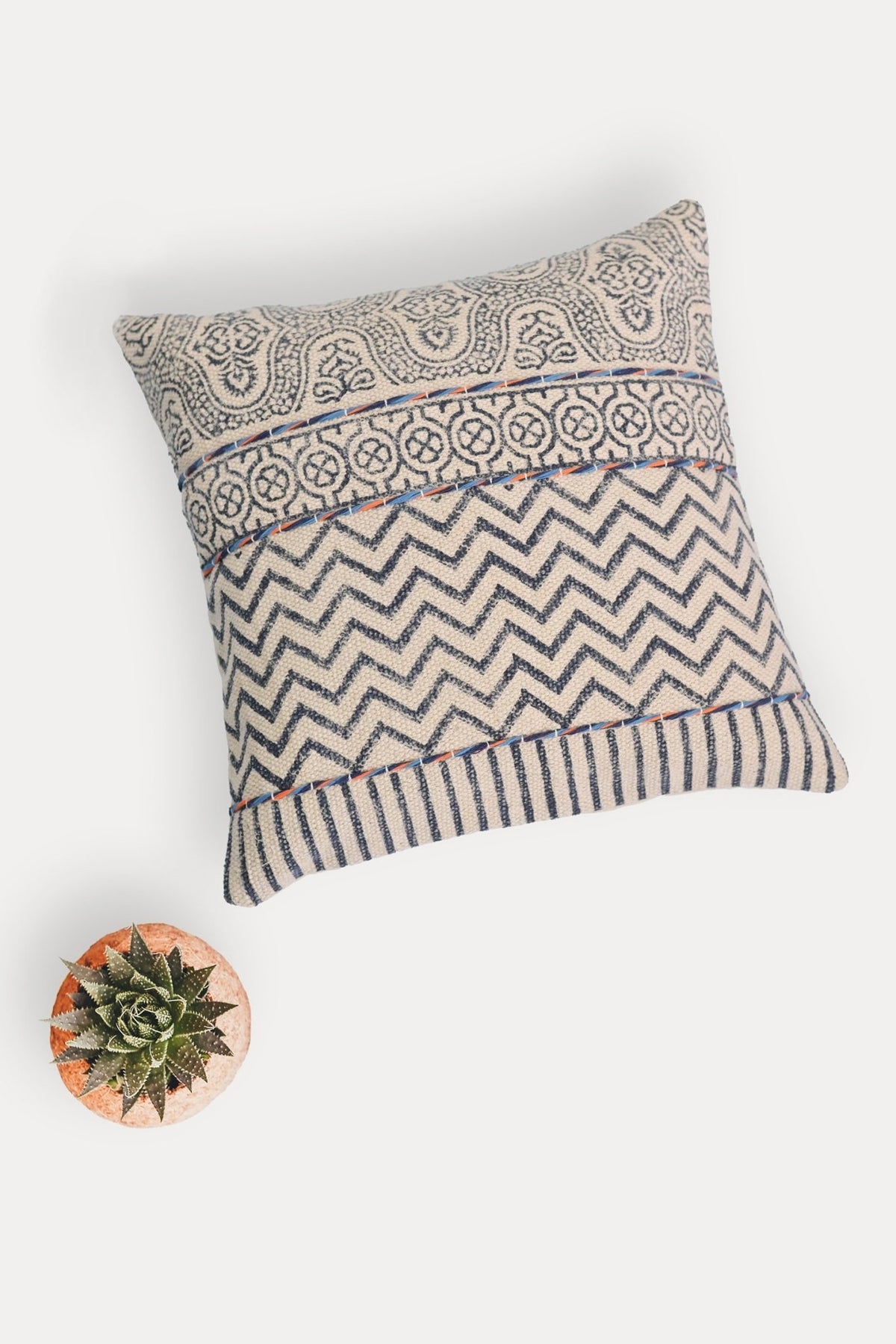 CLIFFORD - SQUARE CUSHION COVER - BLUE - ART AVENUE