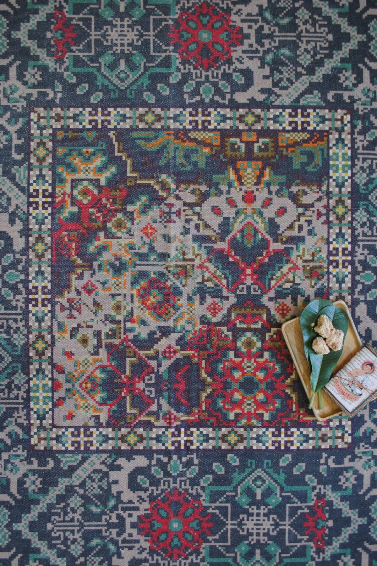 Dendrobium cotton rug pattern — Art Avenue Jaipur