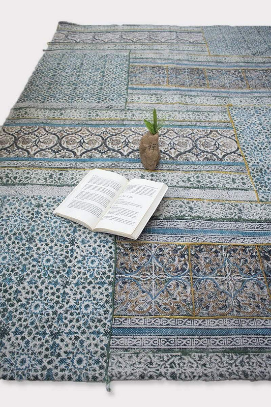 Block-Printed Cotton Dhurrie Rug — Art Avenue
