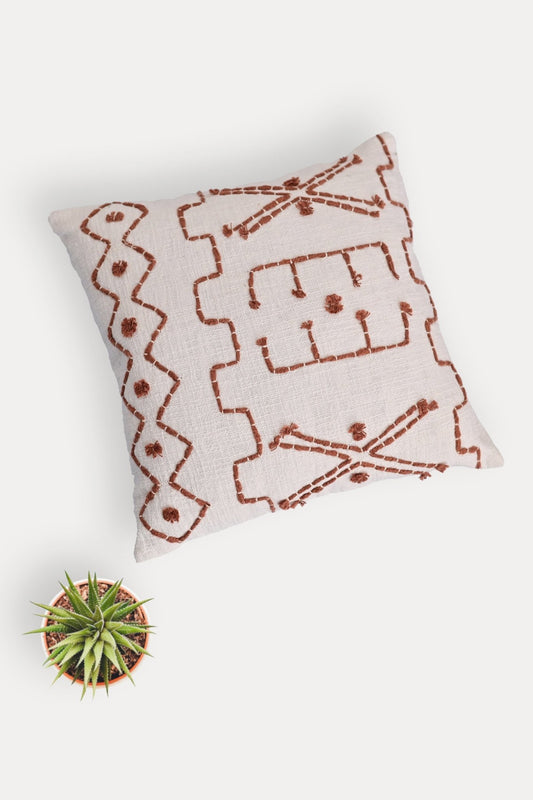 Elima Dyed Square Cushion Cover — White — Art Avenue