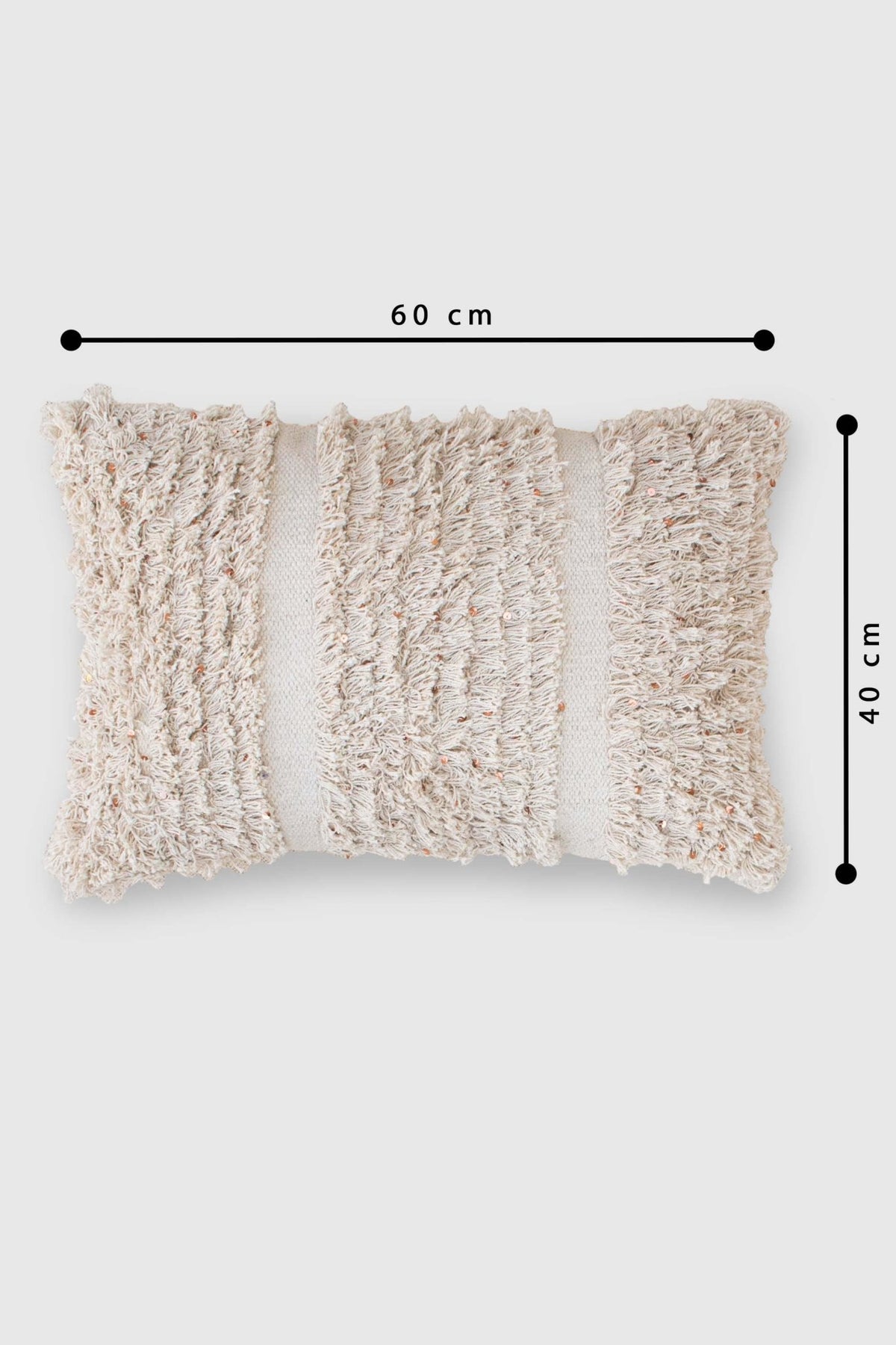 Detail of sequin shaggy texture on lumbar cushion cover — Art Avenue