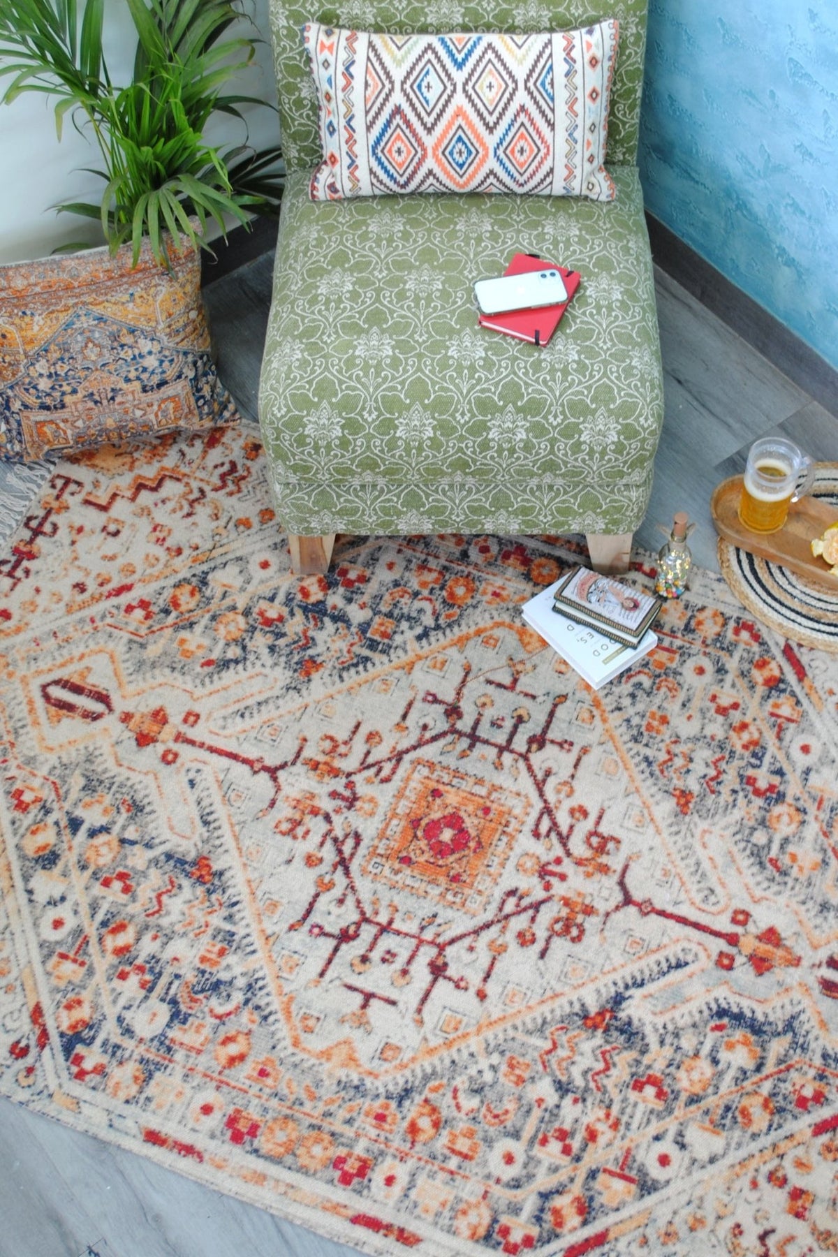 Hydrangea cotton rug pattern — Art Avenue Jaipur