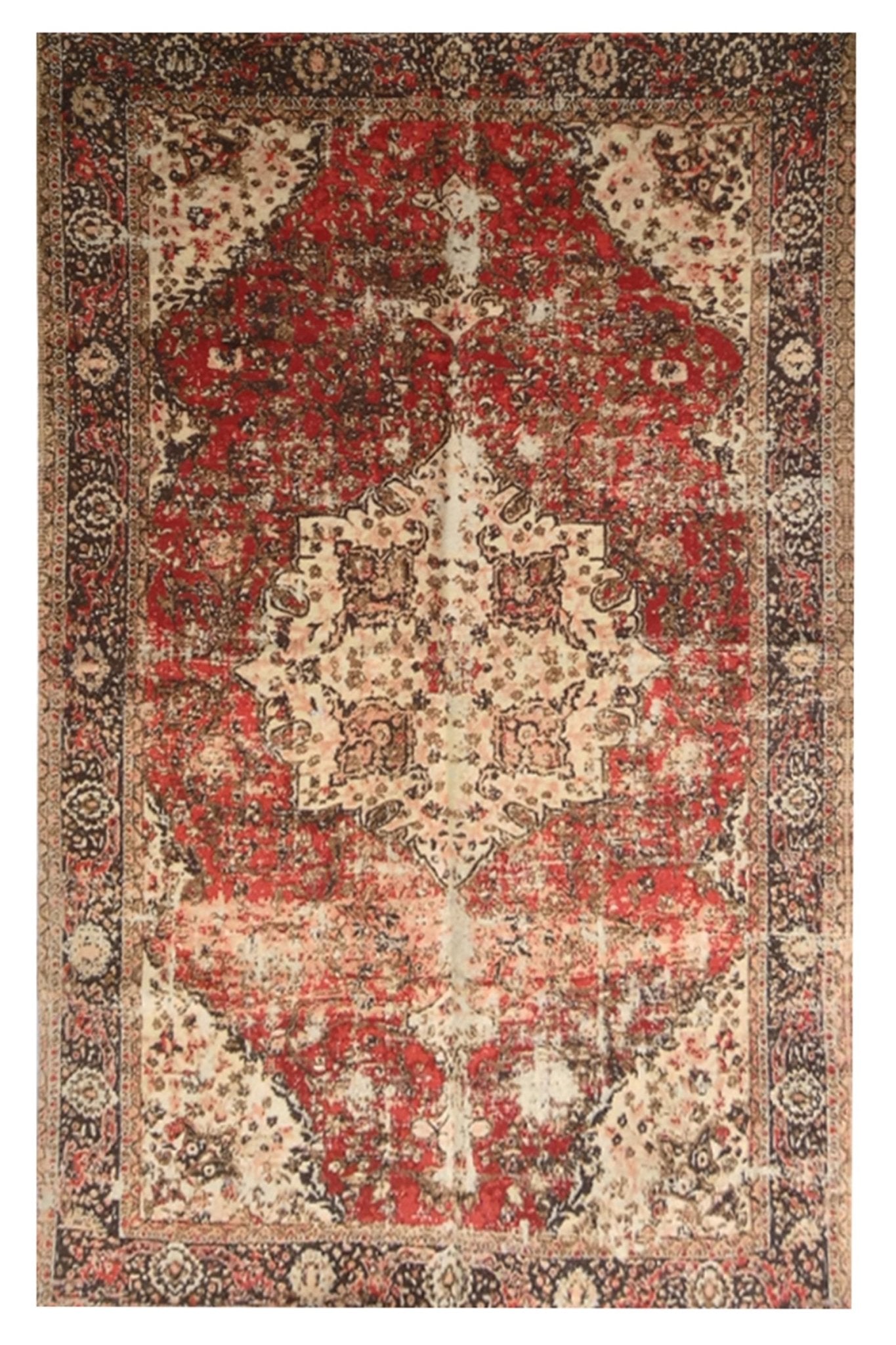 Inaya block-printed cotton rug — handmade in Jaipur
