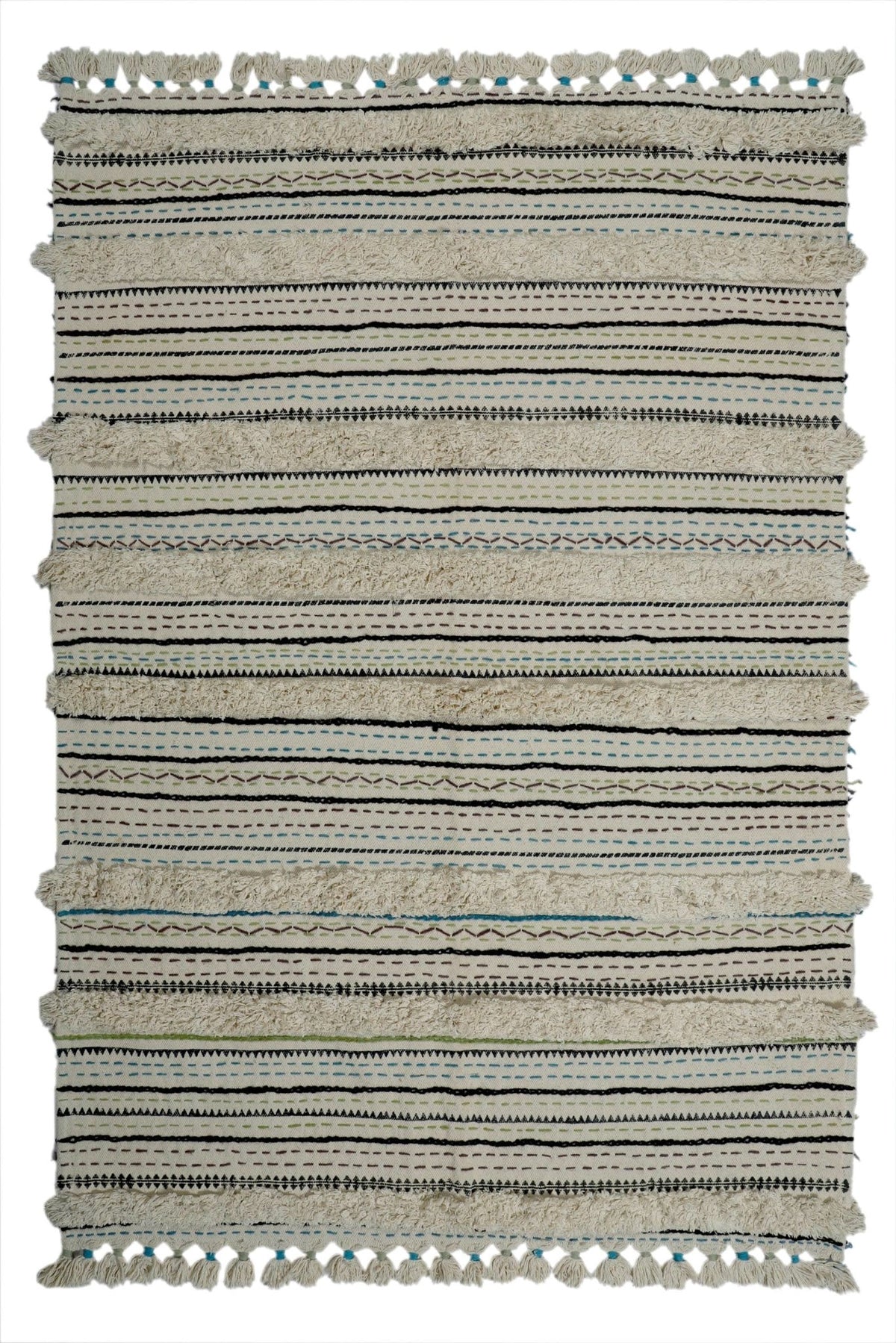 Khandela embroidered rug room setting — Art Avenue India