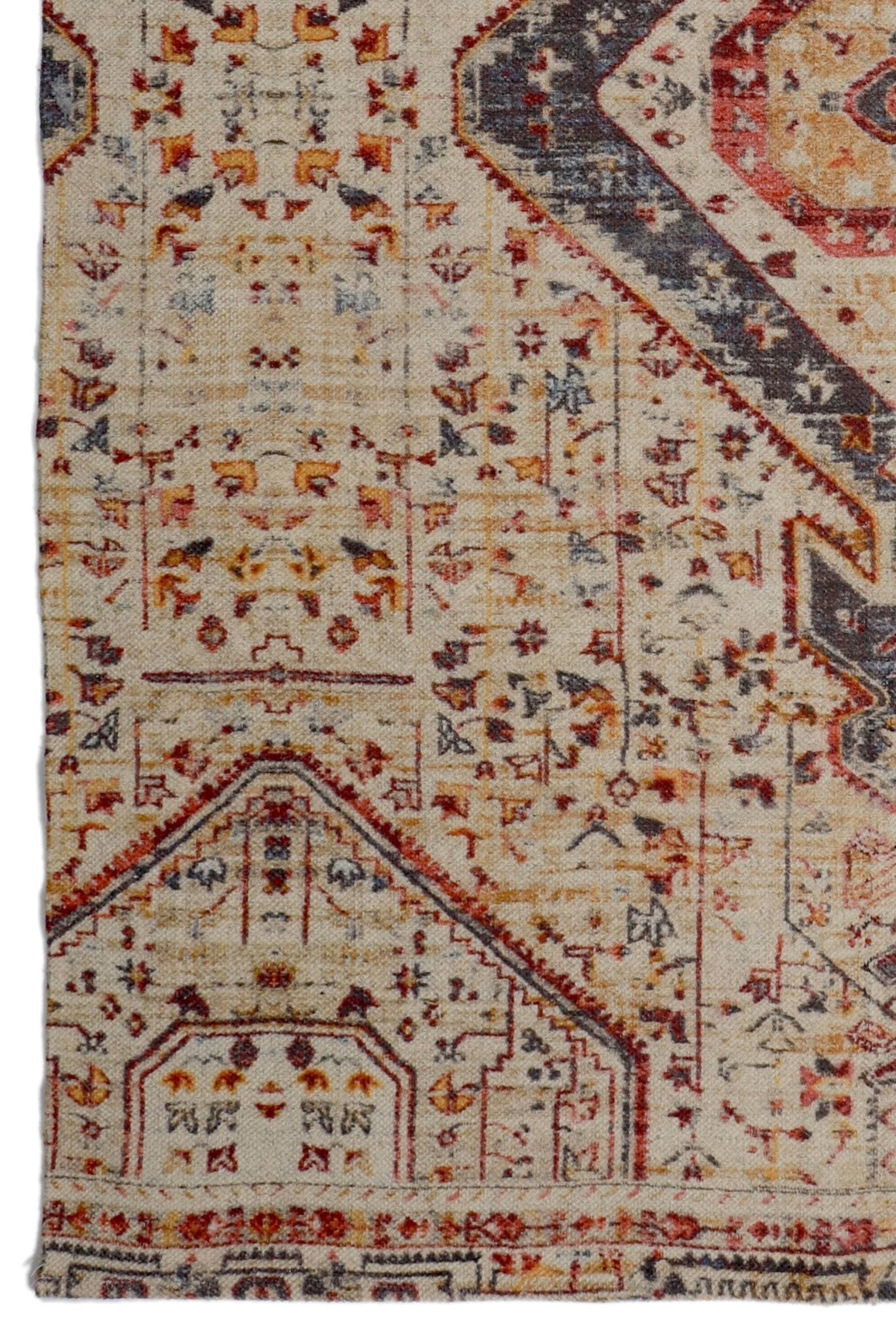 Losar cotton rug beige pattern — Art Avenue Jaipur