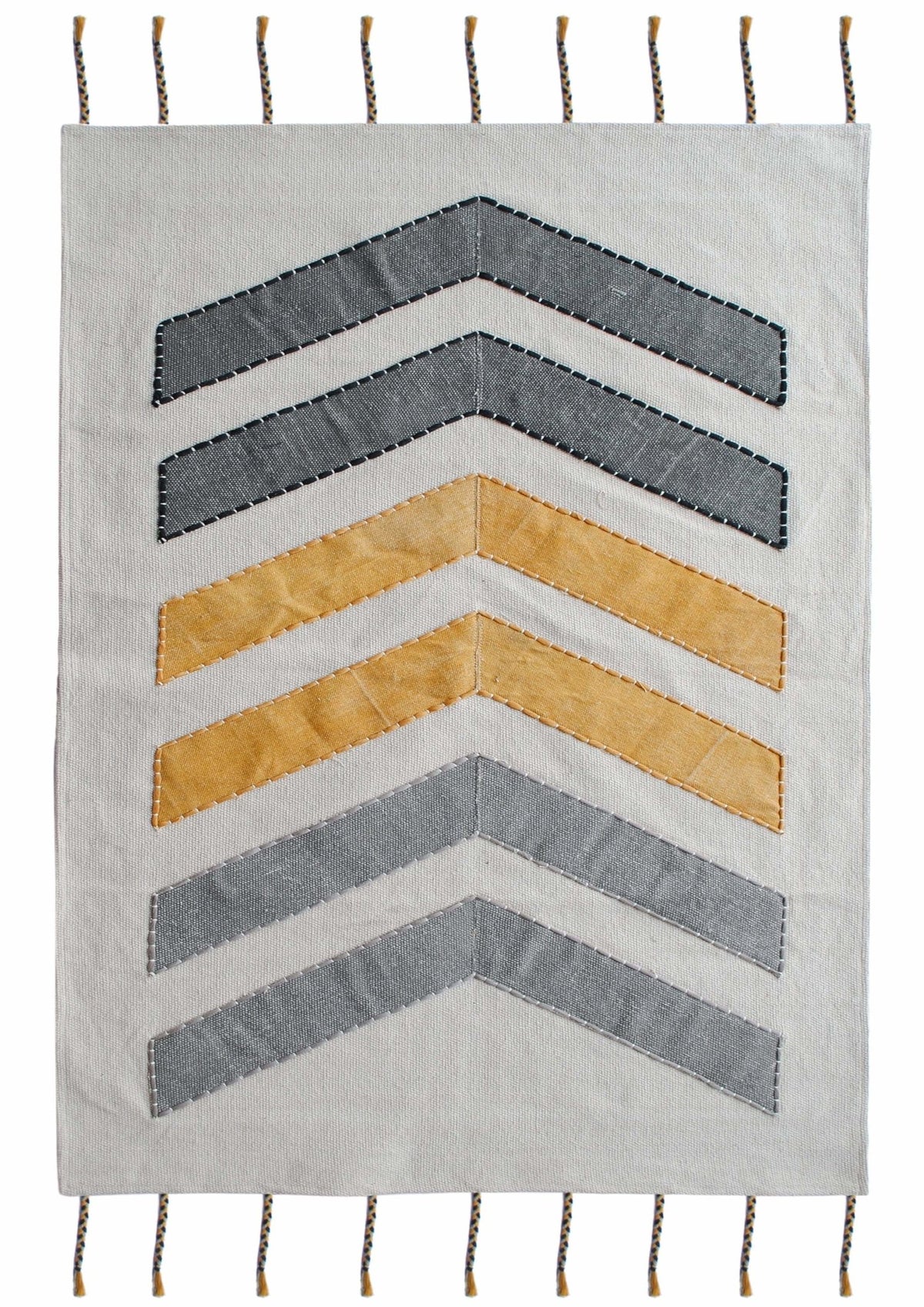 Mesa block-printed rug room setting — Art Avenue India