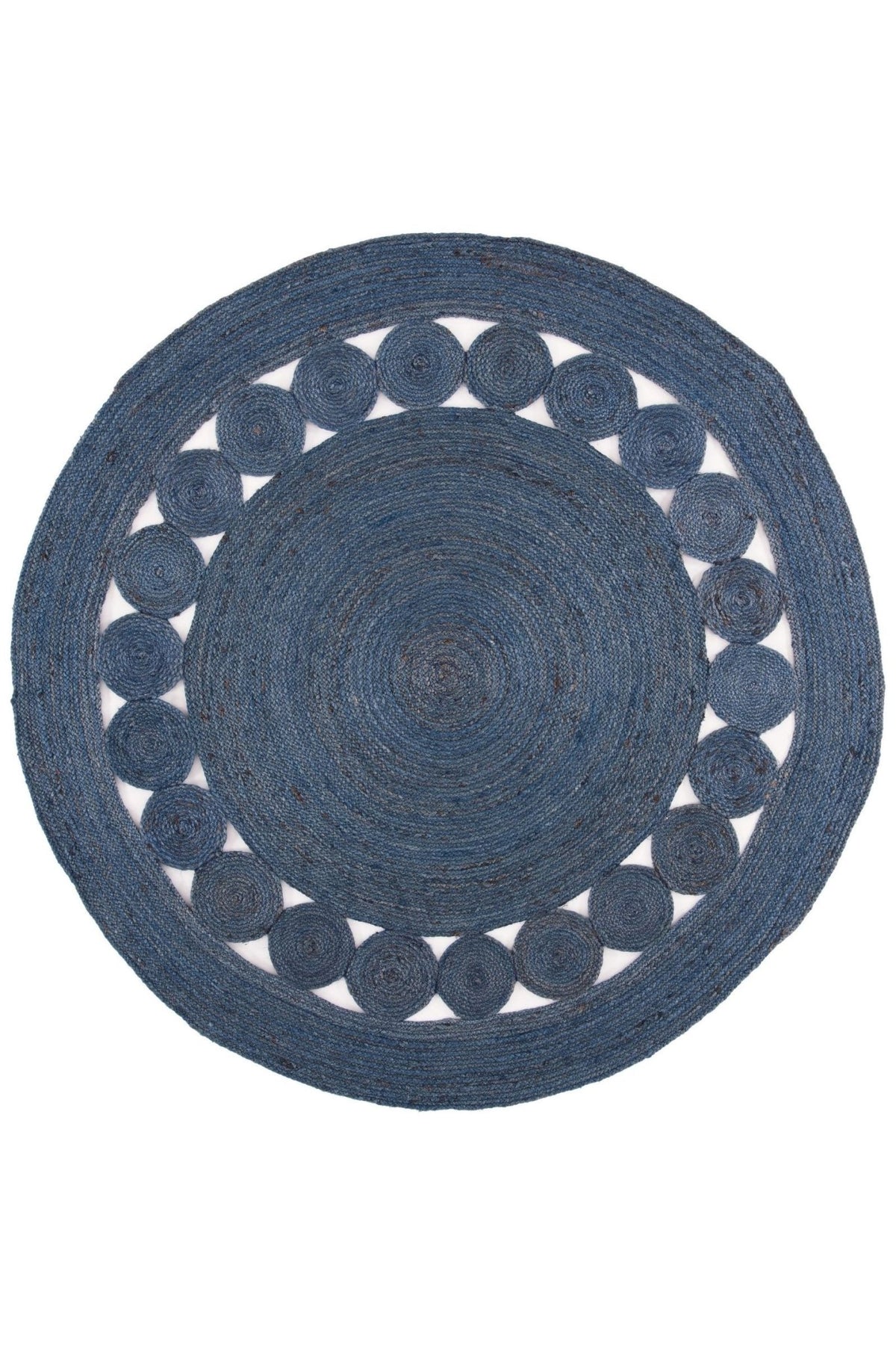 Mimosa round jute rug room setting — Art Avenue India