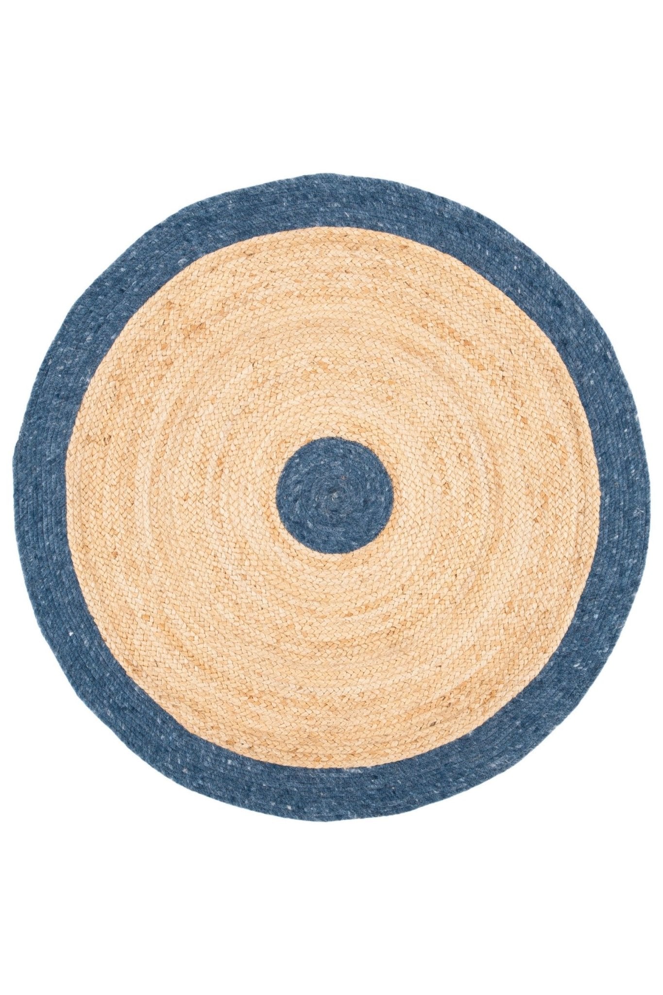 Moist round braided jute rug — handmade in Jaipur