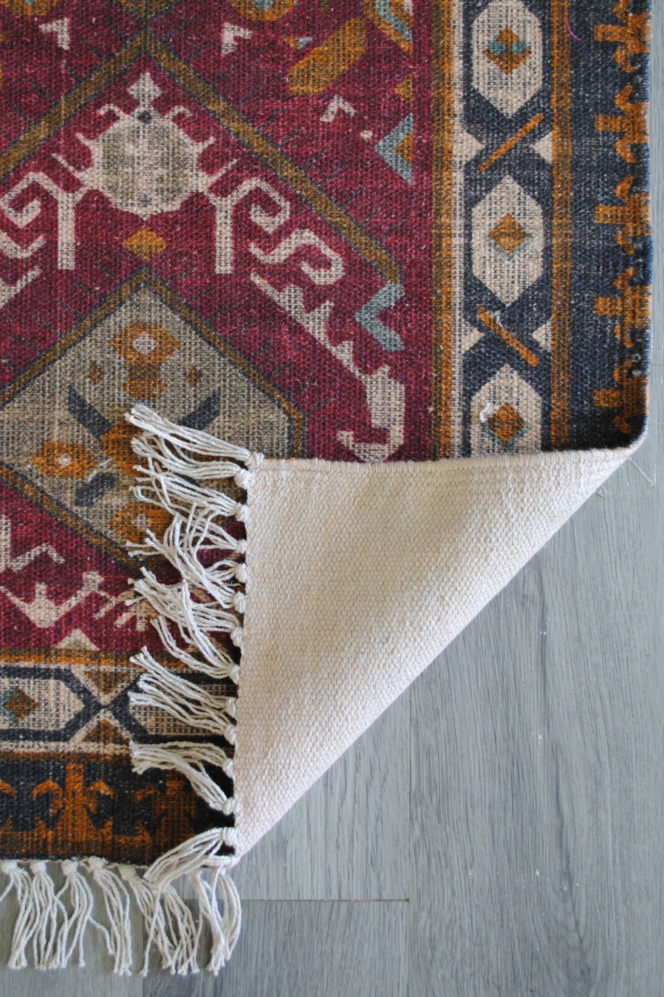 Mosaic block-printed rug multiple sizes — Art Avenue India