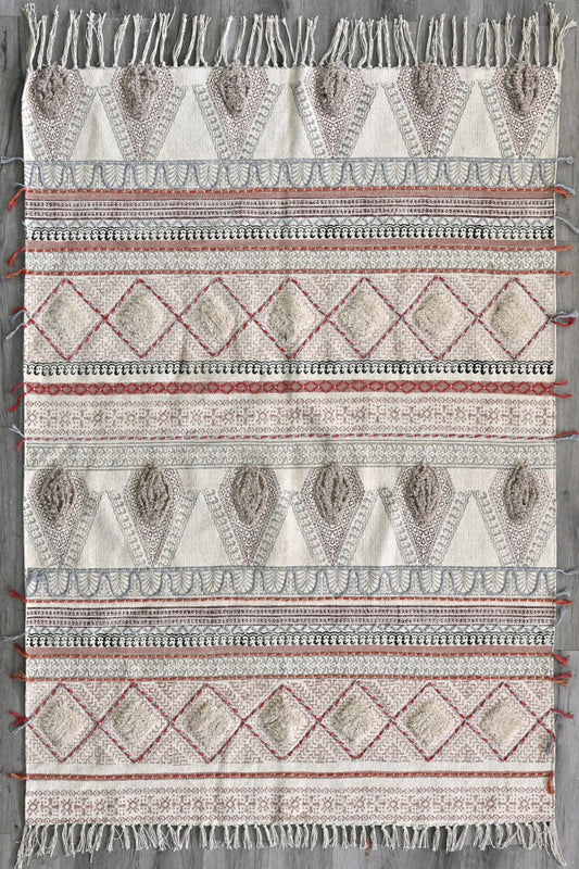 Block-Printed Cotton Dhurrie Rug — Art Avenue