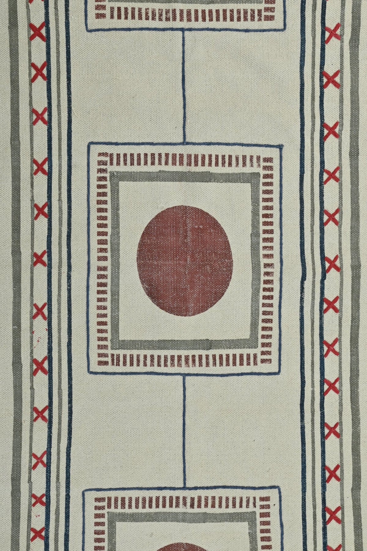Narciss Block-Printed Cotton Dhurrie Rug — Art Avenue