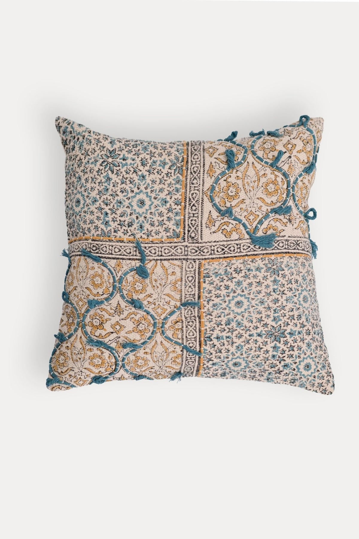 NEER- SQUARE CUSHION COVER - YELLOW - ART AVENUE