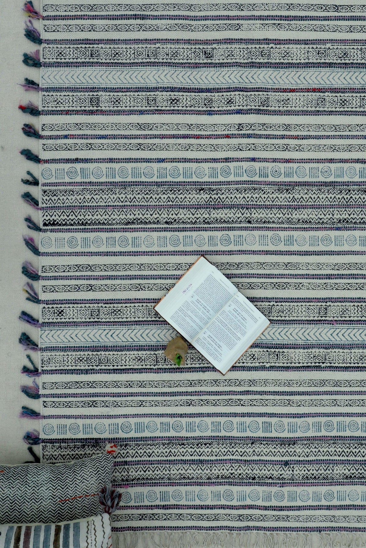 Nokha woven rug — black texture — Art Avenue