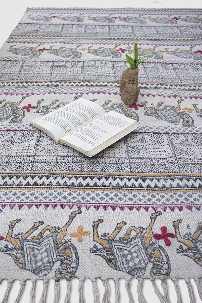 Old Desert hand-embroidered rug — detail — Art Avenue