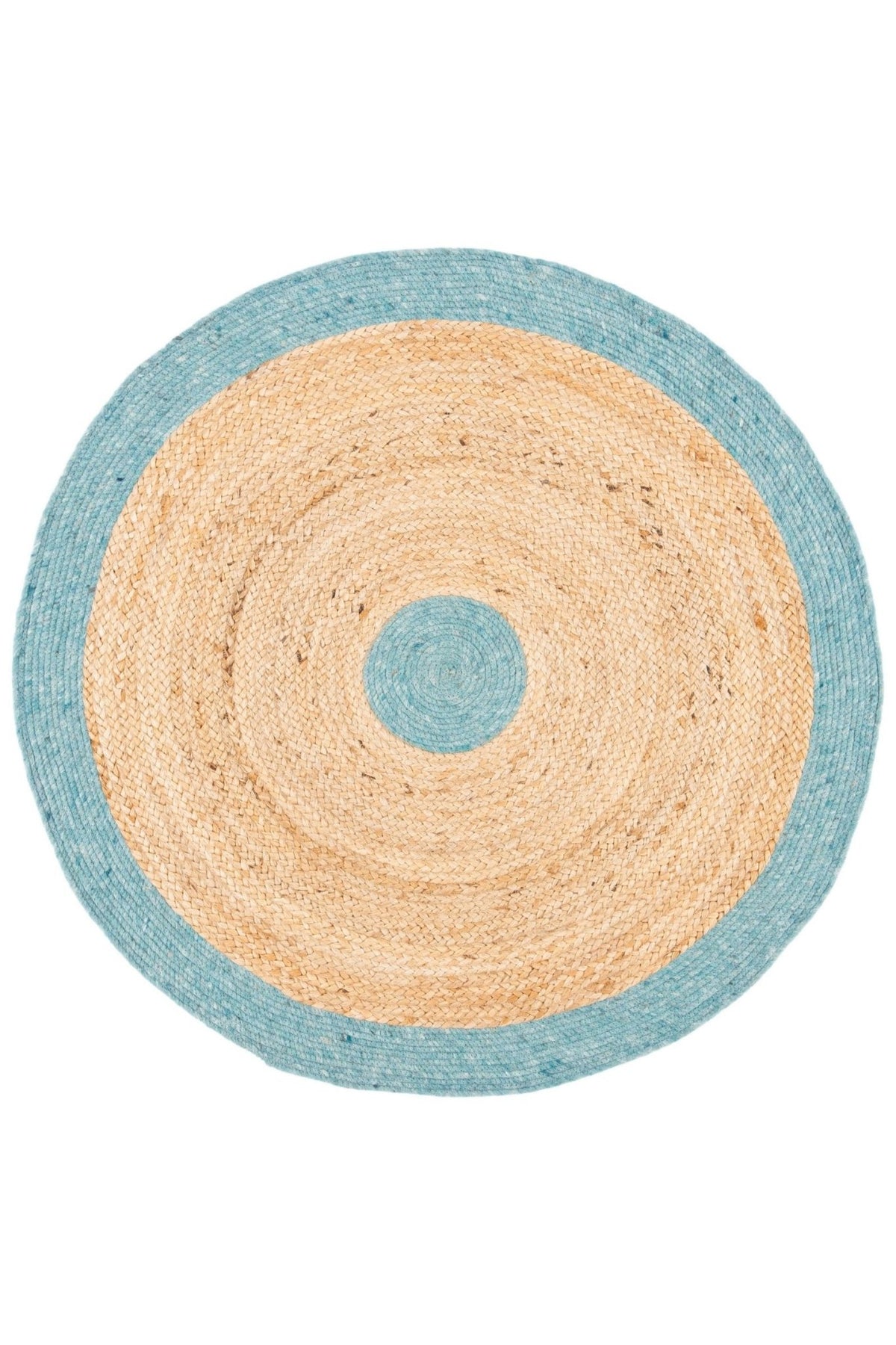 Raff round braided jute rug — handmade in Jaipur