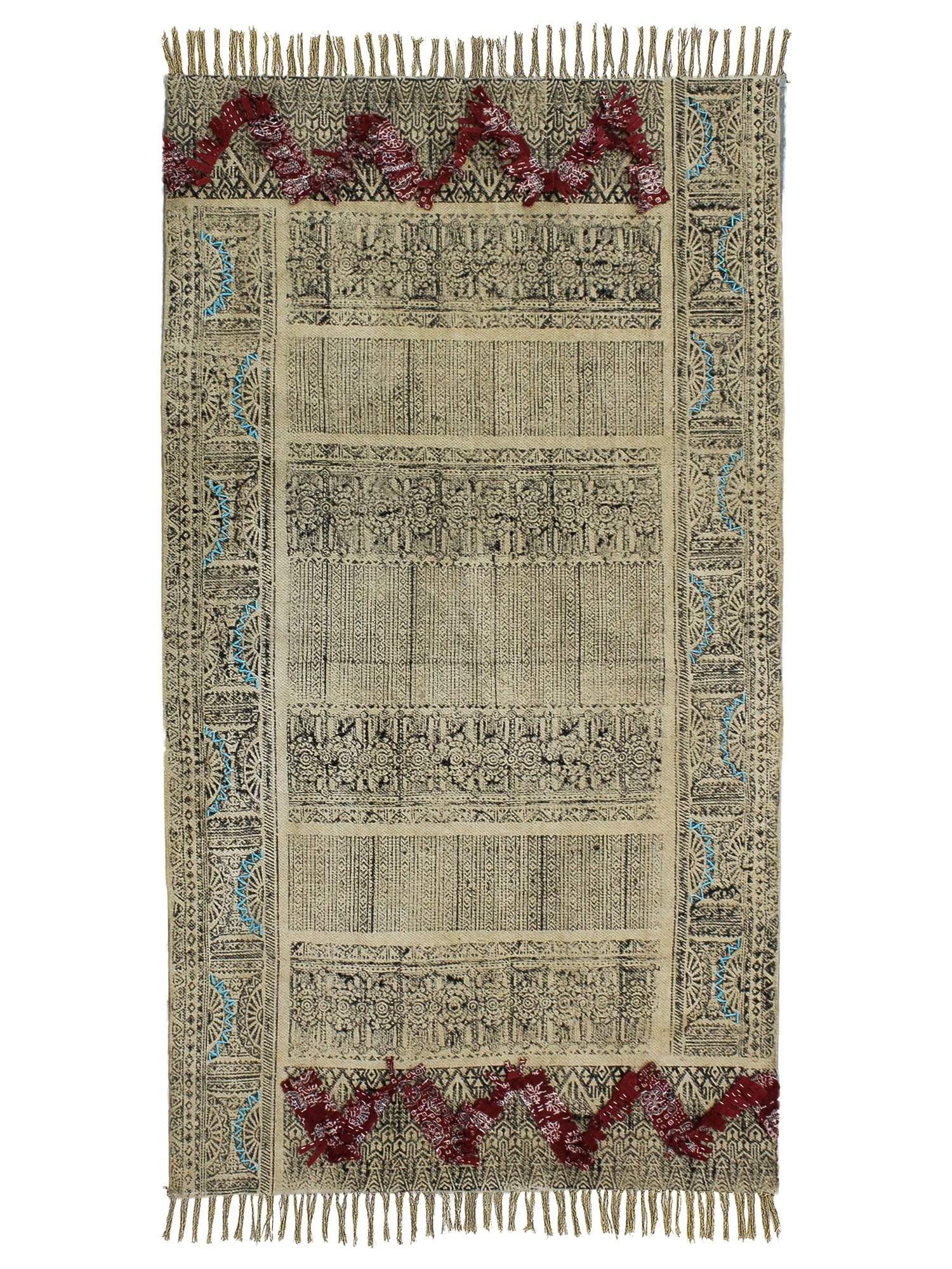 SAUCER - BLOCK PRINTED RUG - BROWN - ART AVENUE