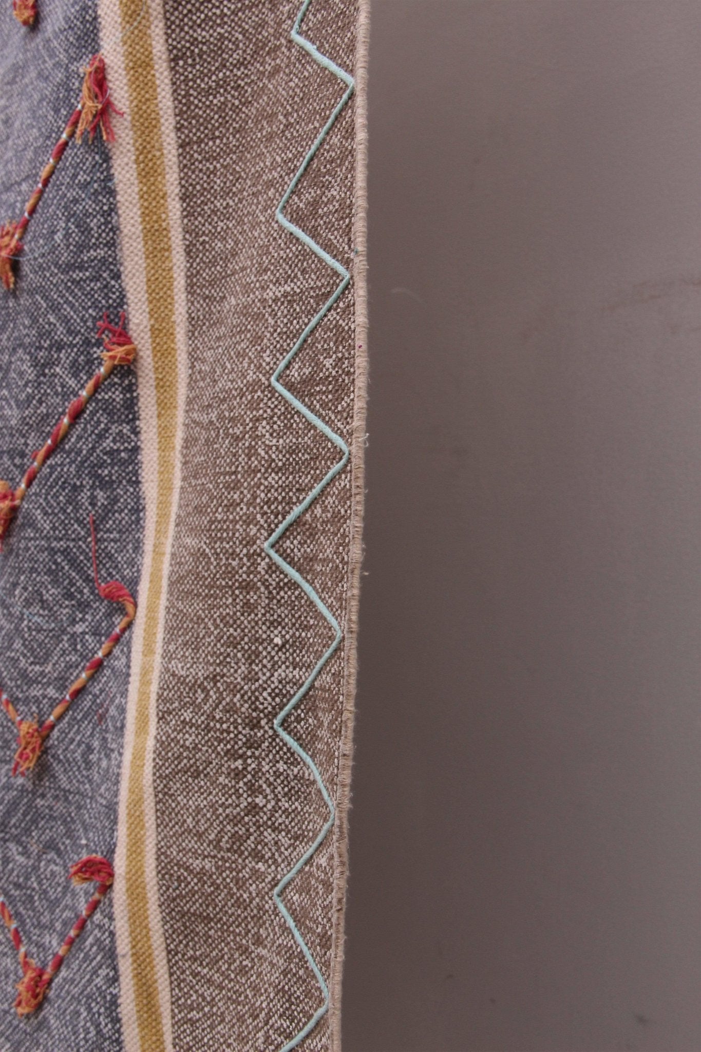 Scene Block-Printed Cotton Dhurrie Rug in Blue — Art Avenue