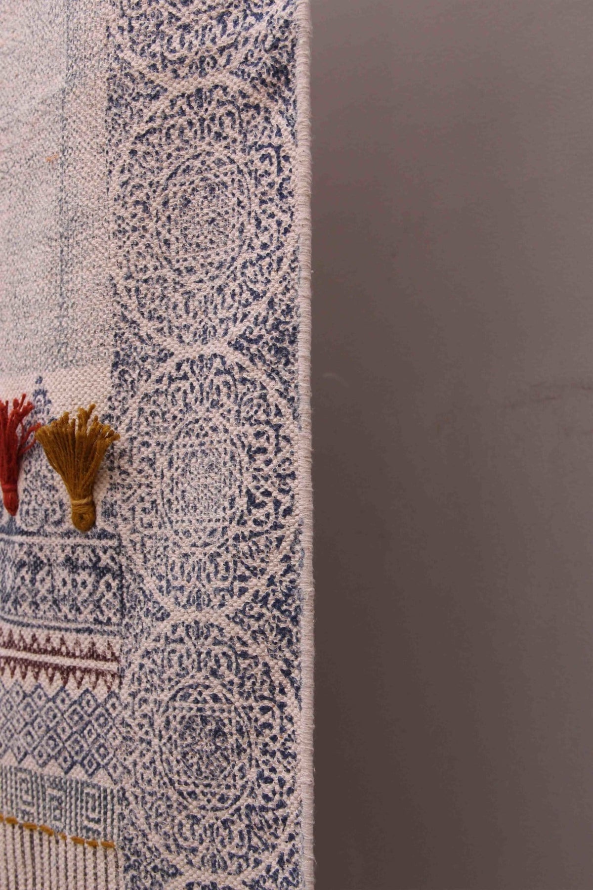 Seek Block-Printed Cotton Dhurrie Rug in Multicolour — Art Avenue