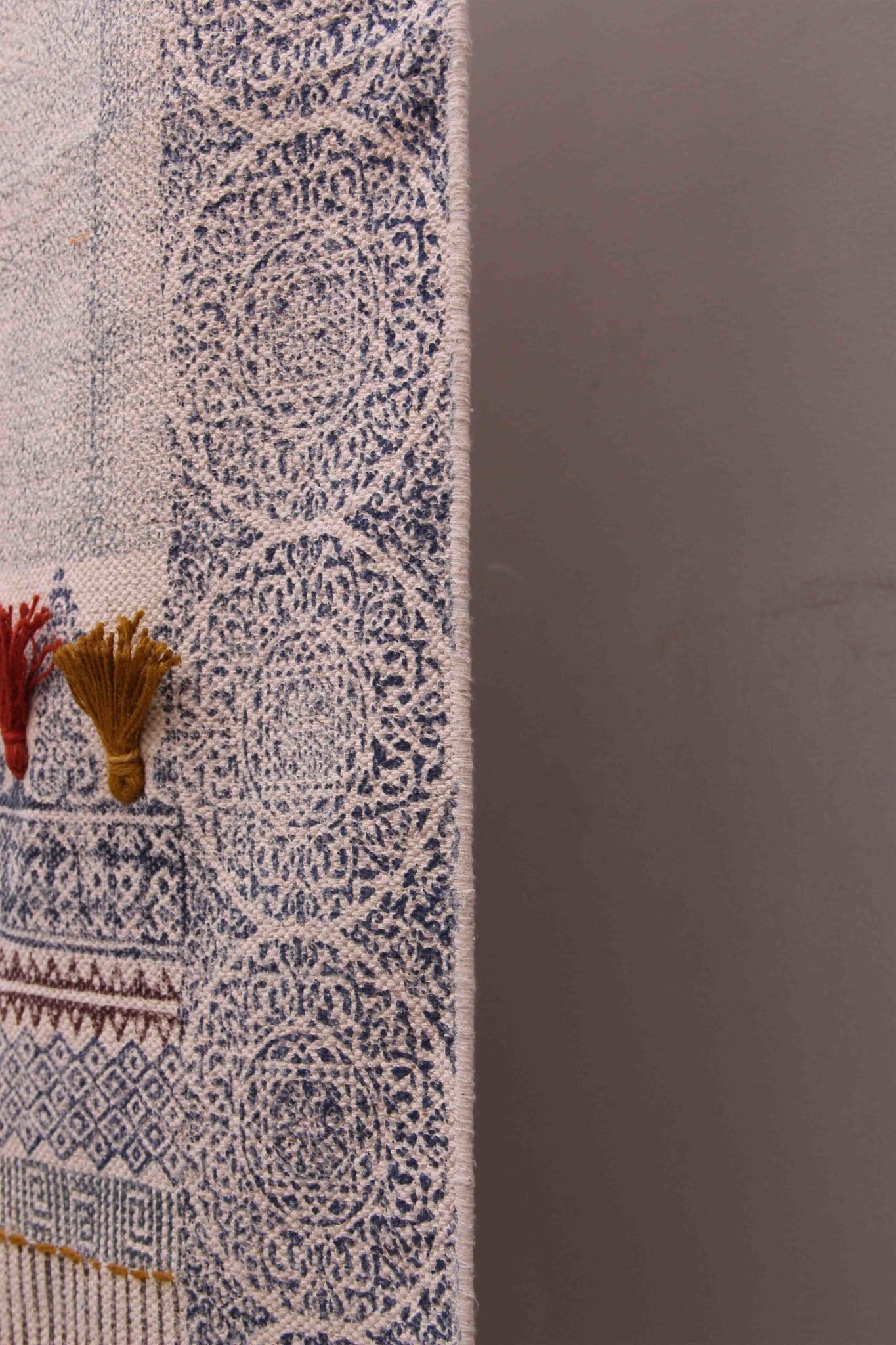 Seek Block-Printed Cotton Dhurrie Rug in Multicolour — Art Avenue