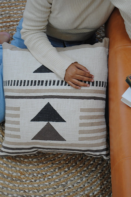 Silphium Block-Printed Square Cushion Cover — Art Avenue