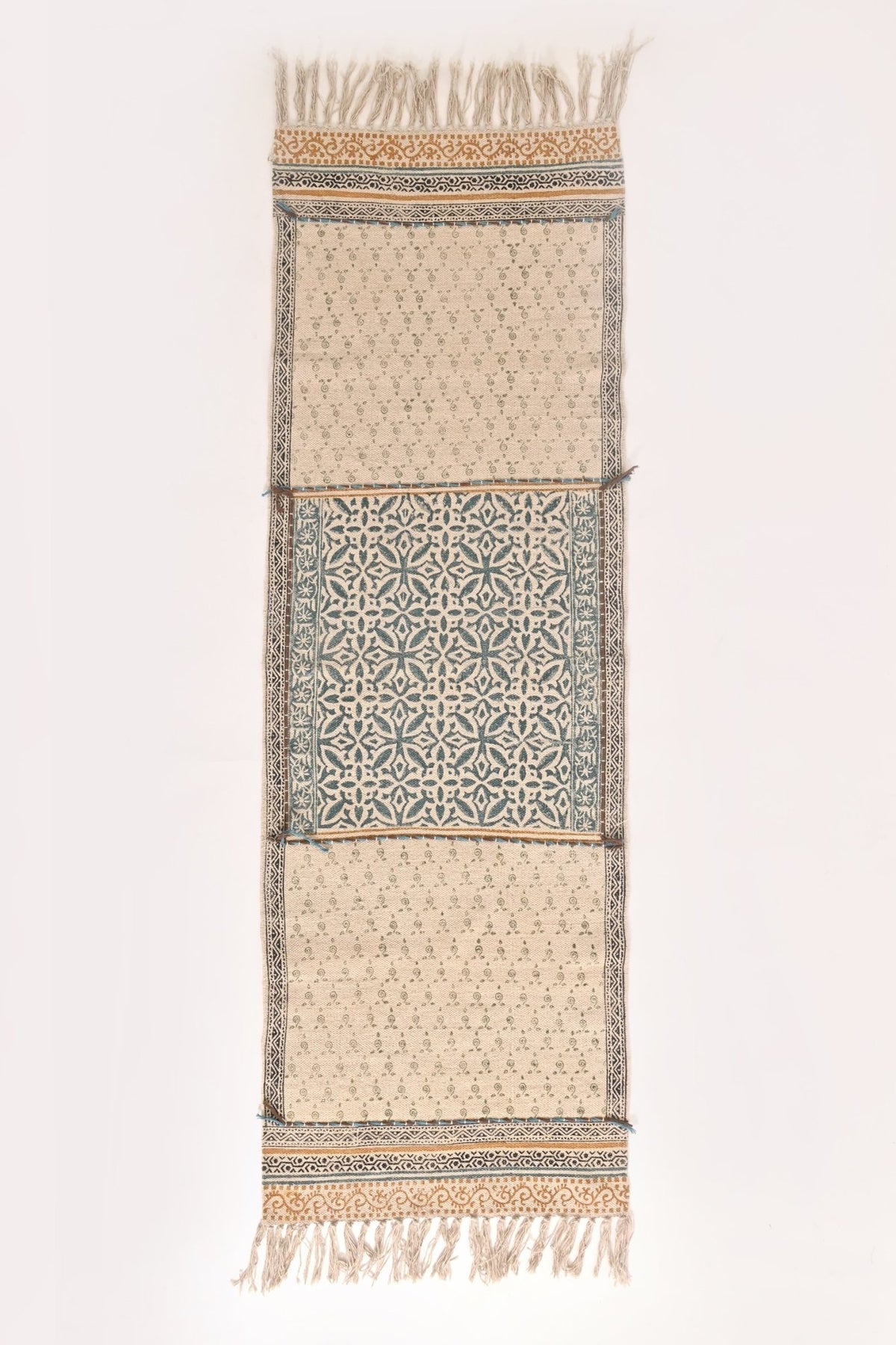 TARQUIN -BLOCK PRINTED FLOOR RUNNER - OFF WHITE - ART AVENUE