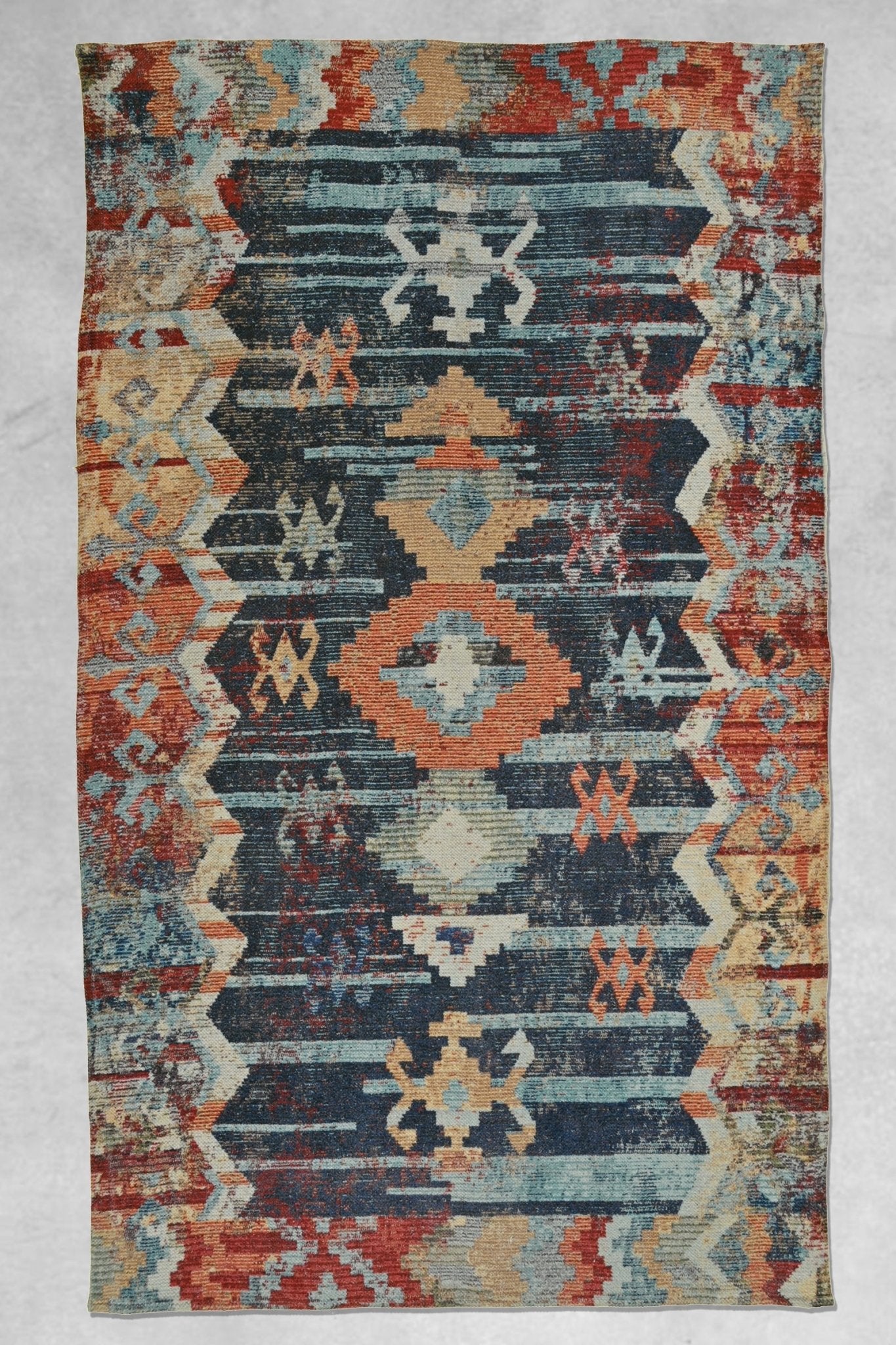 Tinsel block-printed cotton rug — handmade in Jaipur