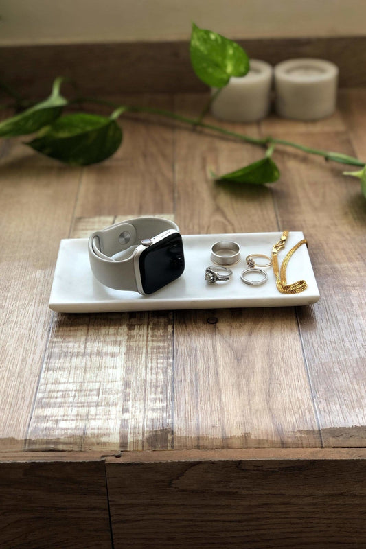 VERDANT - MARBLE TRAY - WHITE - ART AVENUE