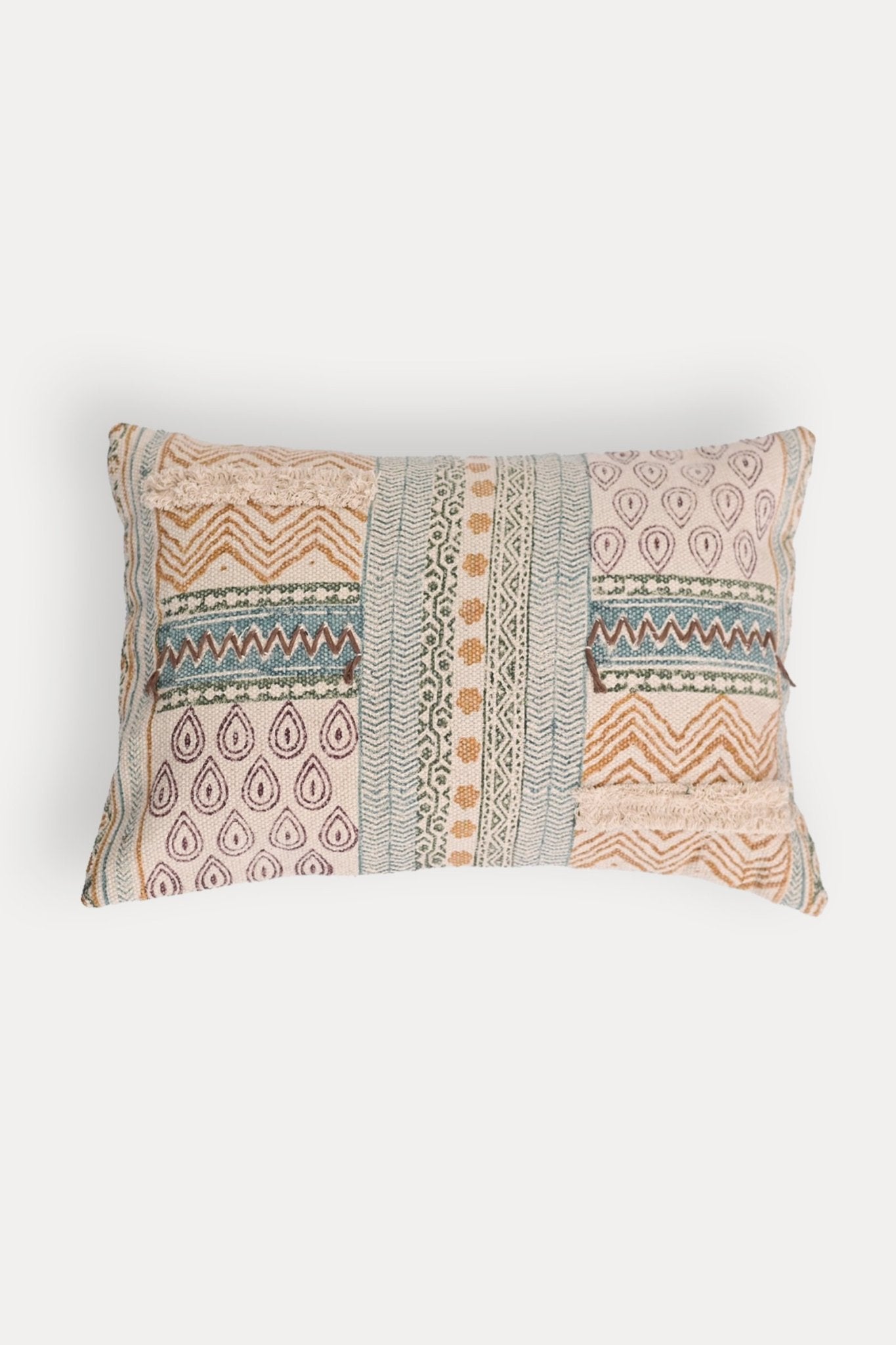 ZIBA - LUMBAR CUSHION COVER - GREEN - ART AVENUE