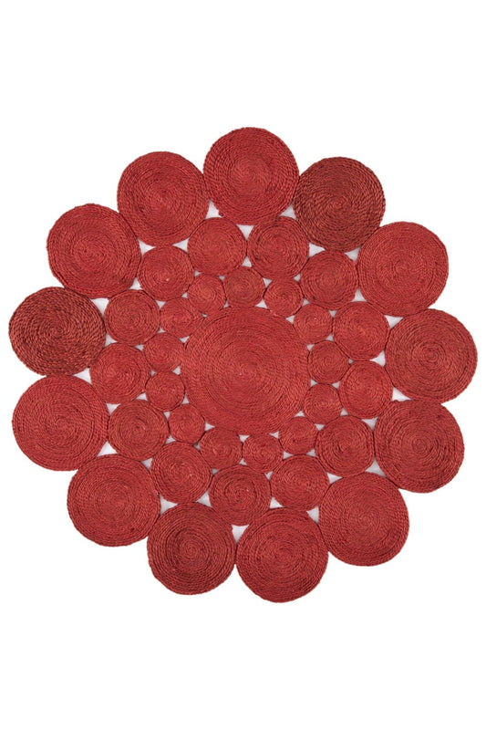 Zinnia round braided jute rug — handmade in Jaipur